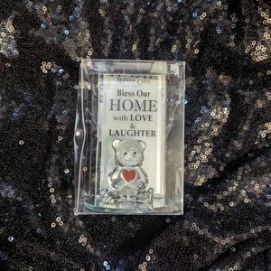 Small Bless Our Home Glass Bear